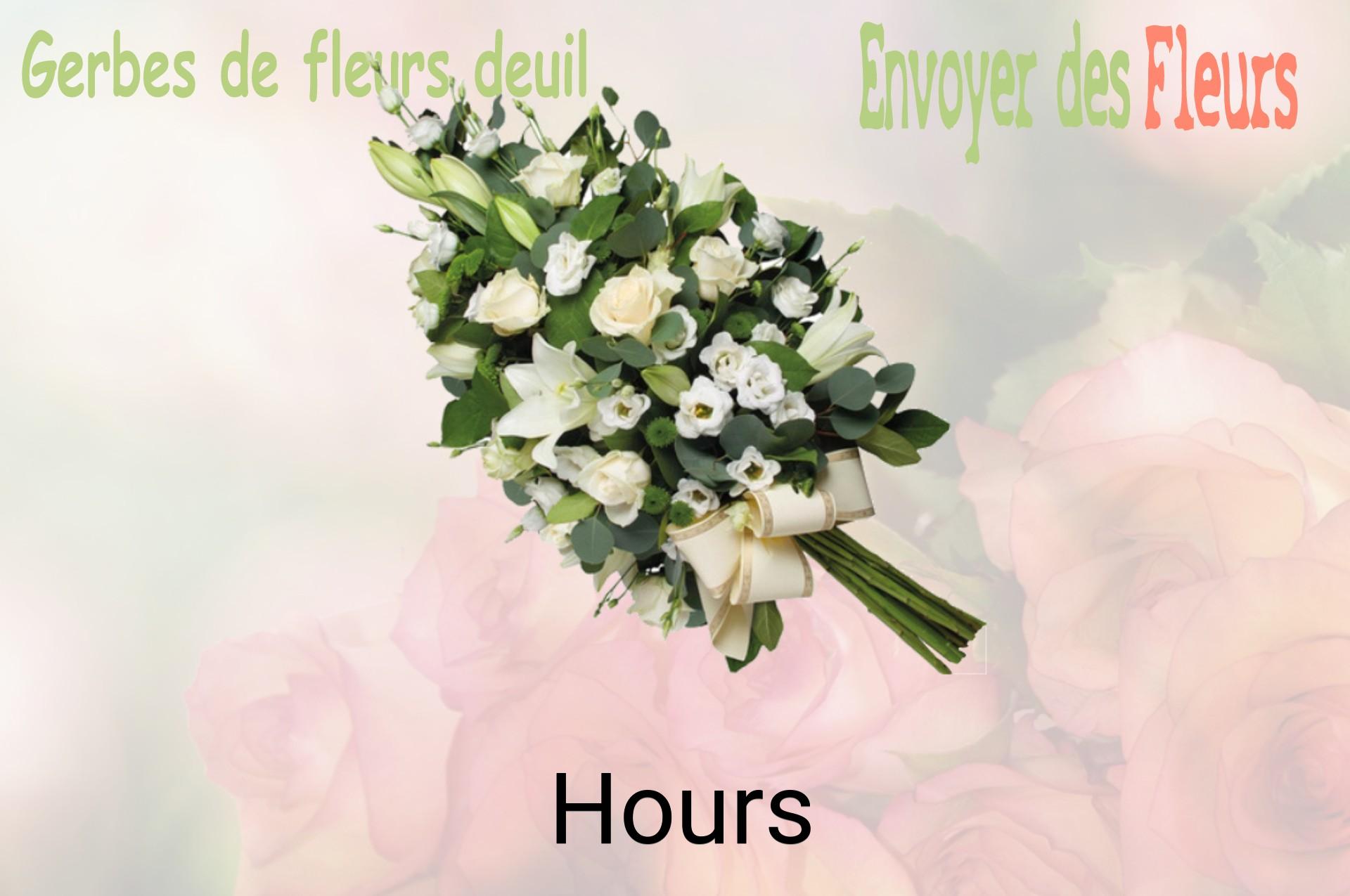 Gerbe de fleurs de deuil livrée à Hours